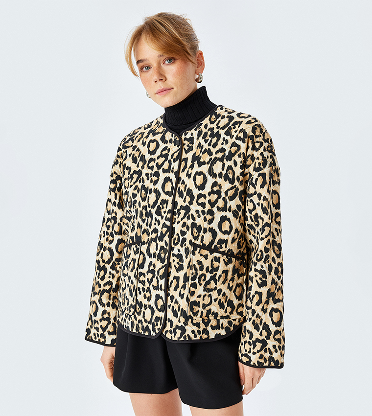 Leopard Print Long Sleeves Jacket
