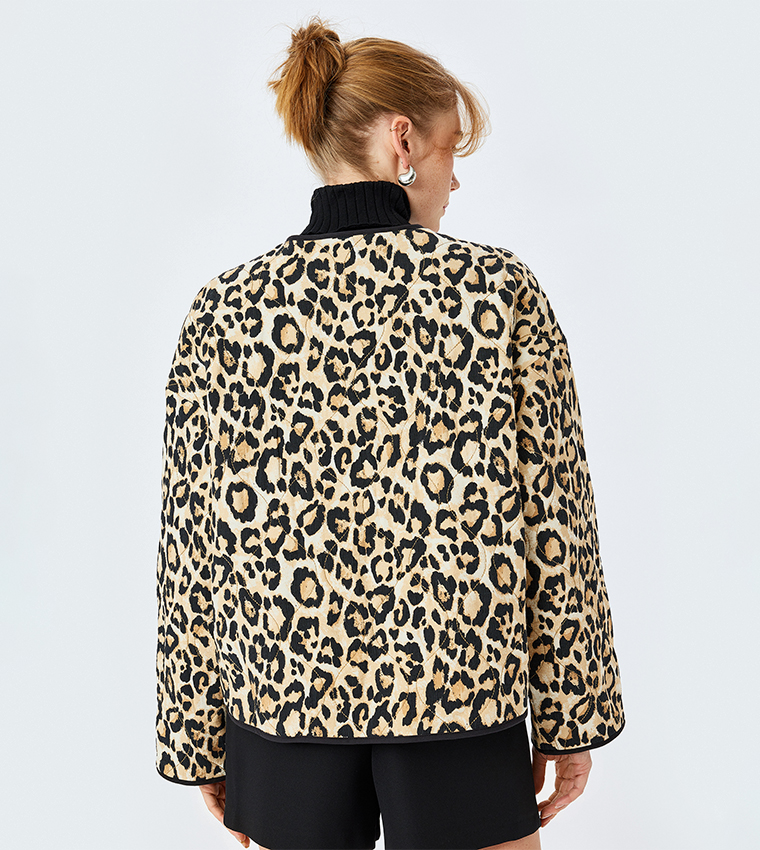 Leopard Print Long Sleeves Jacket