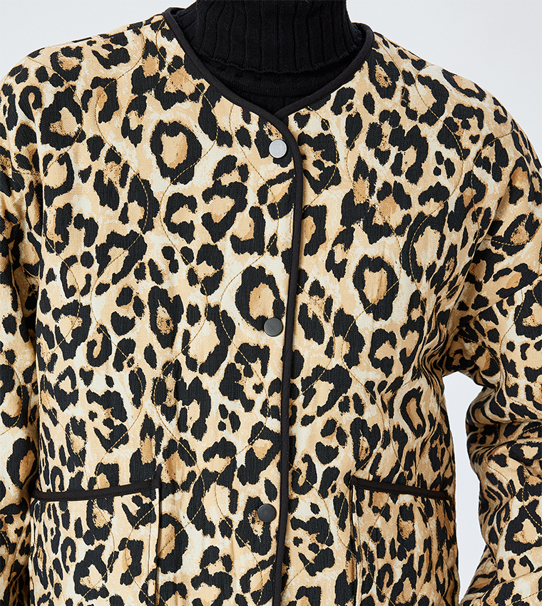 Leopard Print Long Sleeves Jacket