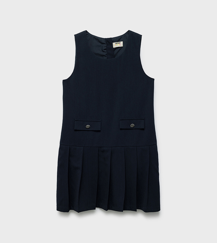 Solid Sleeveless Flared Dress