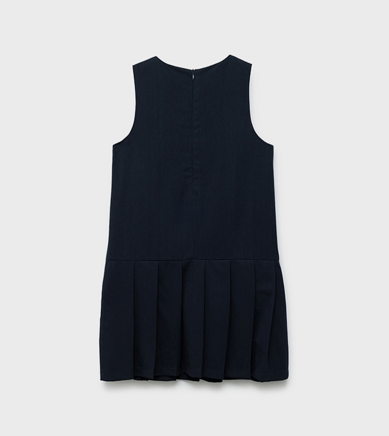 Solid Sleeveless Flared Dress