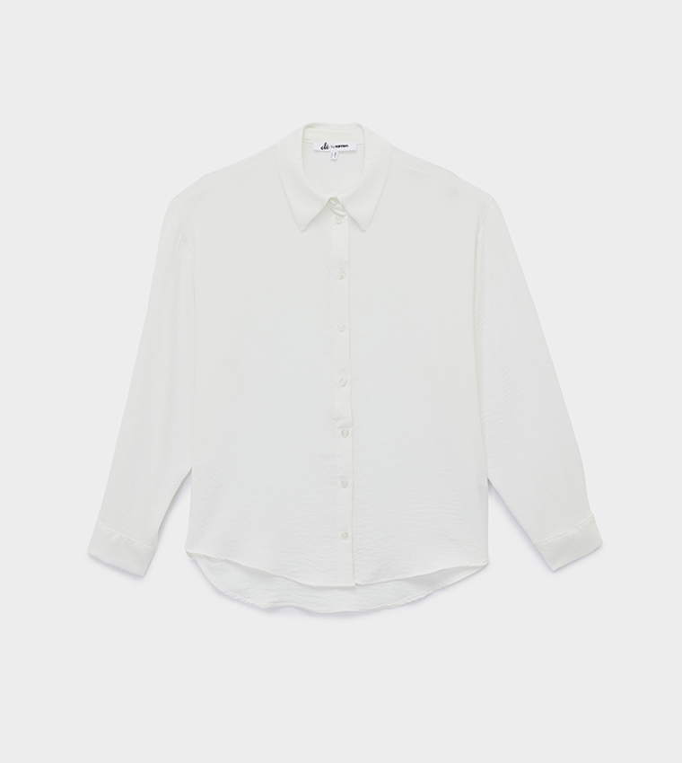 Solid Long Sleeves Oversized Shirt