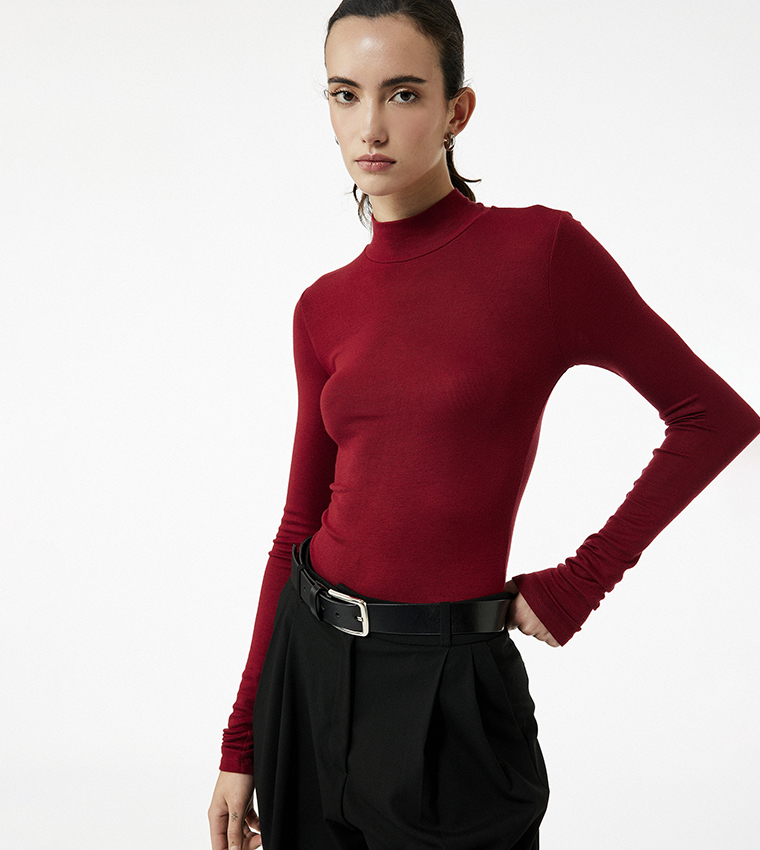 كوتون  توبات كاجوال  - بورغندي Casual Tops