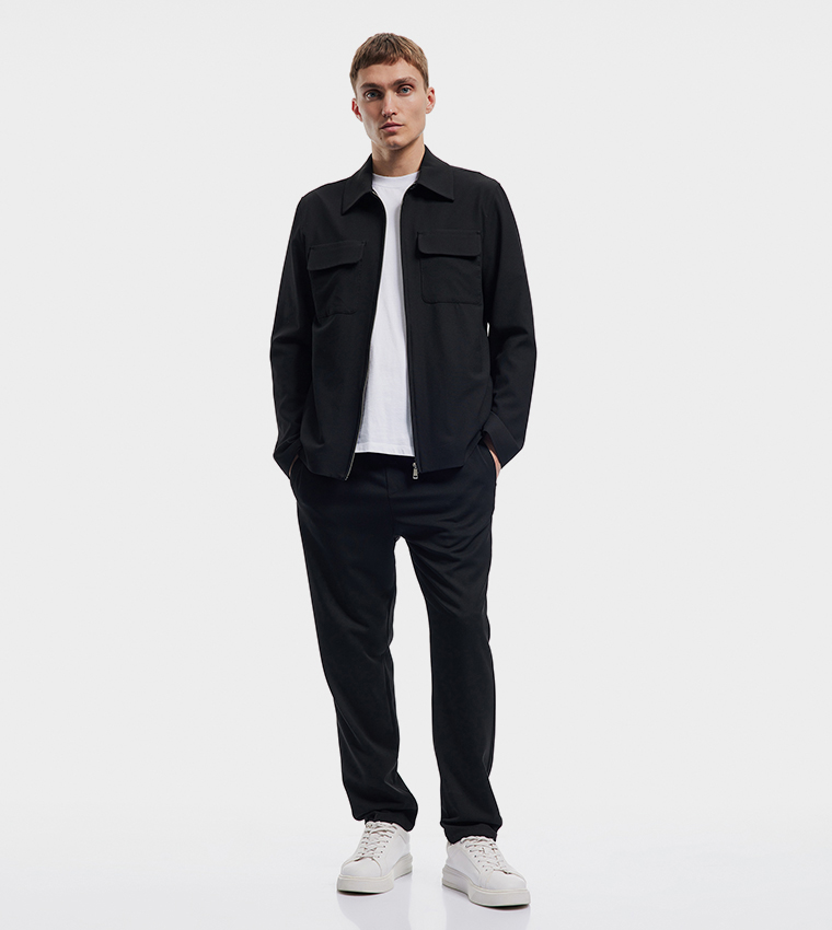 Solid Drawstring Waist Trousers