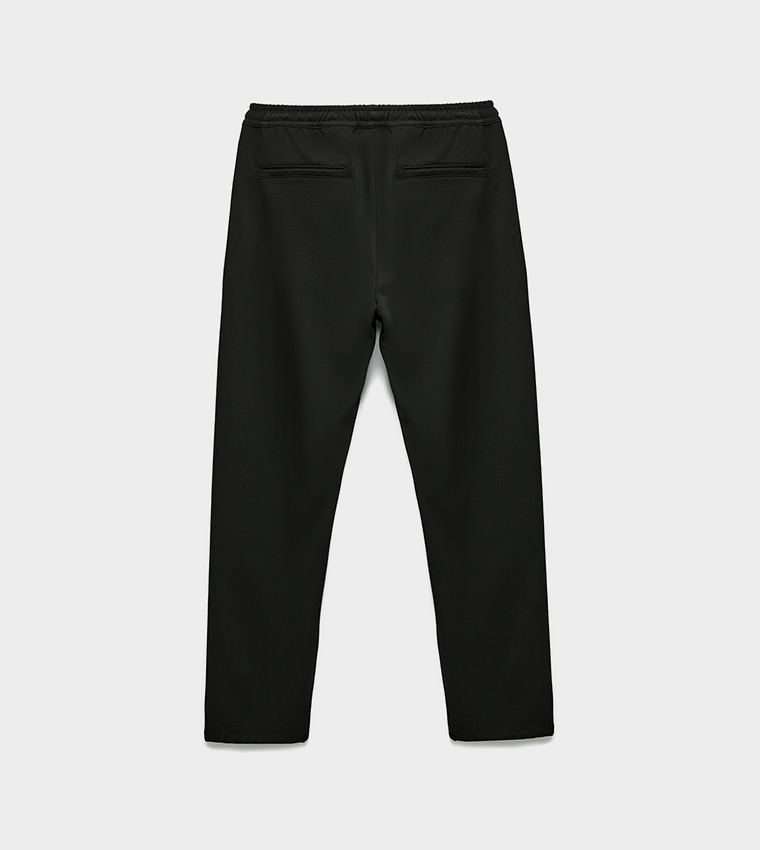 Solid Drawstring Waist Trousers