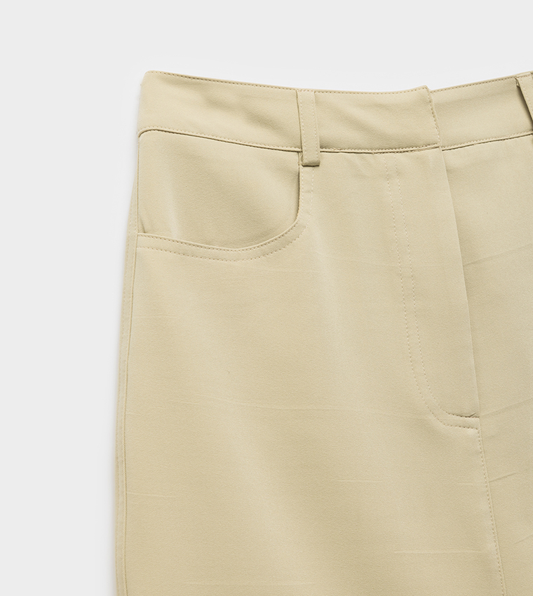 كوتون  تنانير ميدي - كاكي Midi Skirts