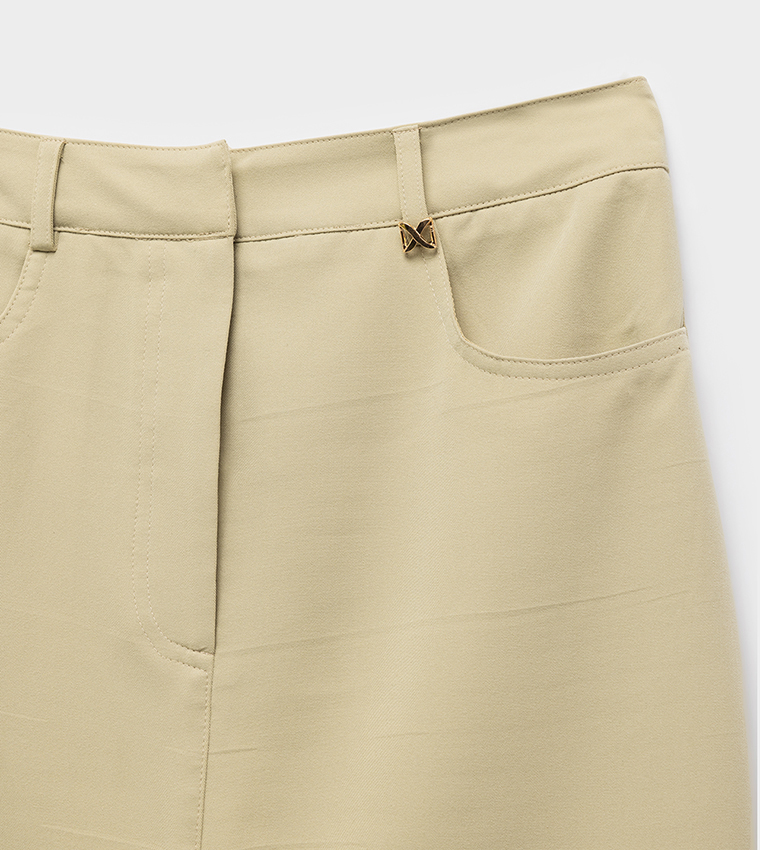 كوتون  تنانير ميدي - كاكي Midi Skirts