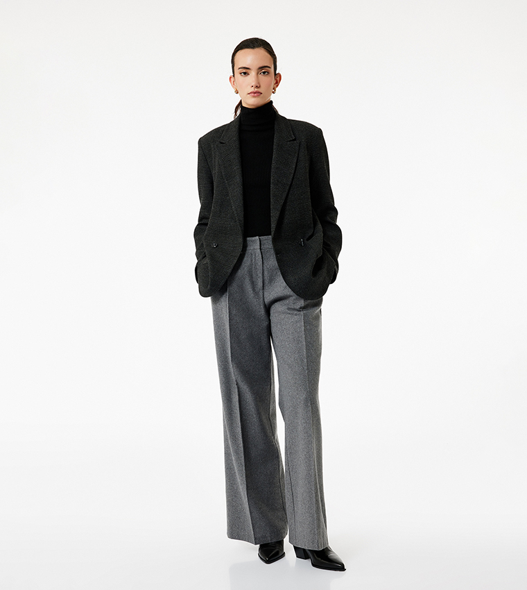 High Waist Pleated Formal Pants