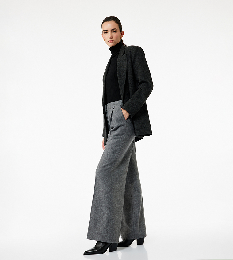 High Waist Pleated Formal Pants