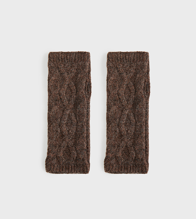 Braid Knit Long Gloves