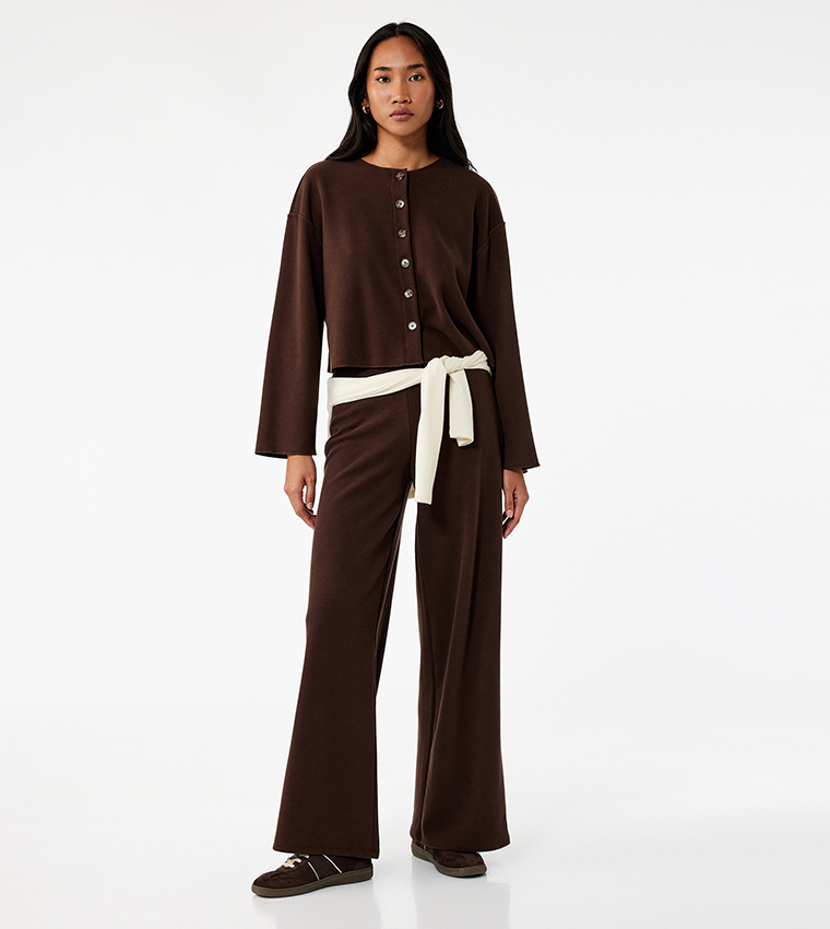 Long Sleeves Buttoned Knit Cardigan