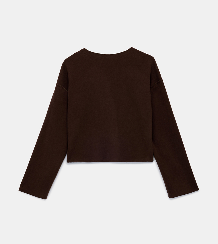 Long Sleeves Buttoned Knit Cardigan