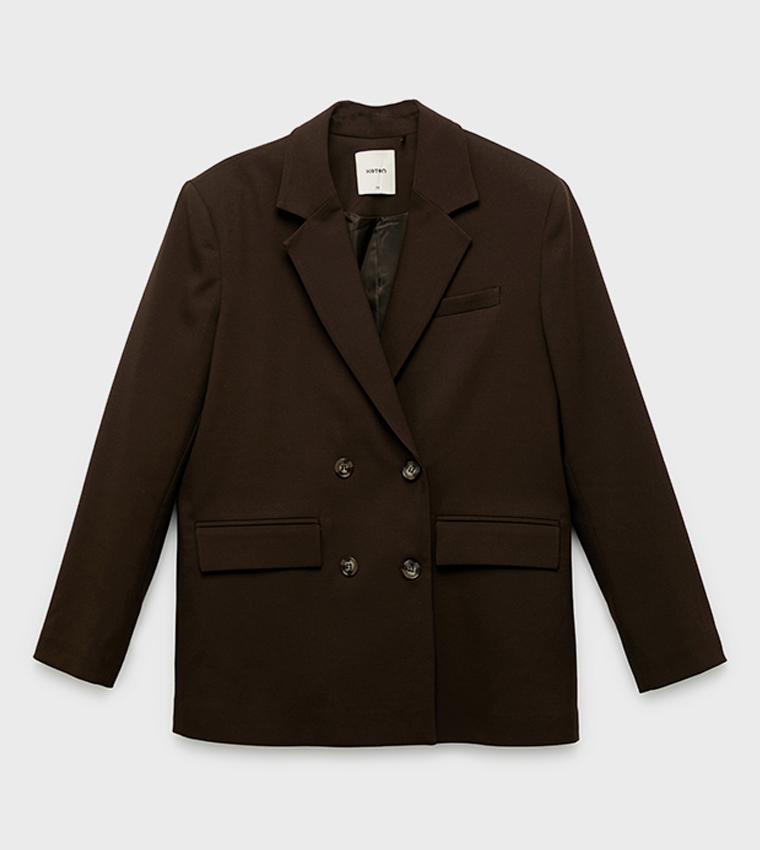 Double Breasted Lapel Collar Oversized Blazer