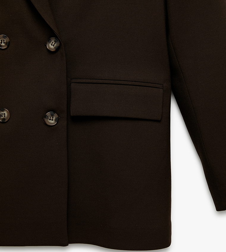 Double Breasted Lapel Collar Oversized Blazer