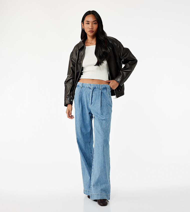 Koton  Wide Leg Jeans - Blue Wide Leg Jeans