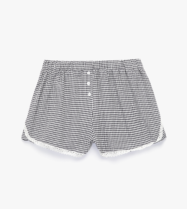 Gingham Patterned Sleep Shorts