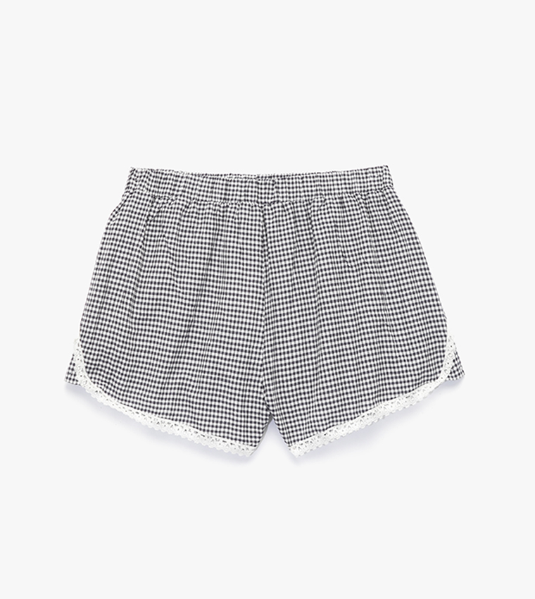 Gingham Patterned Sleep Shorts