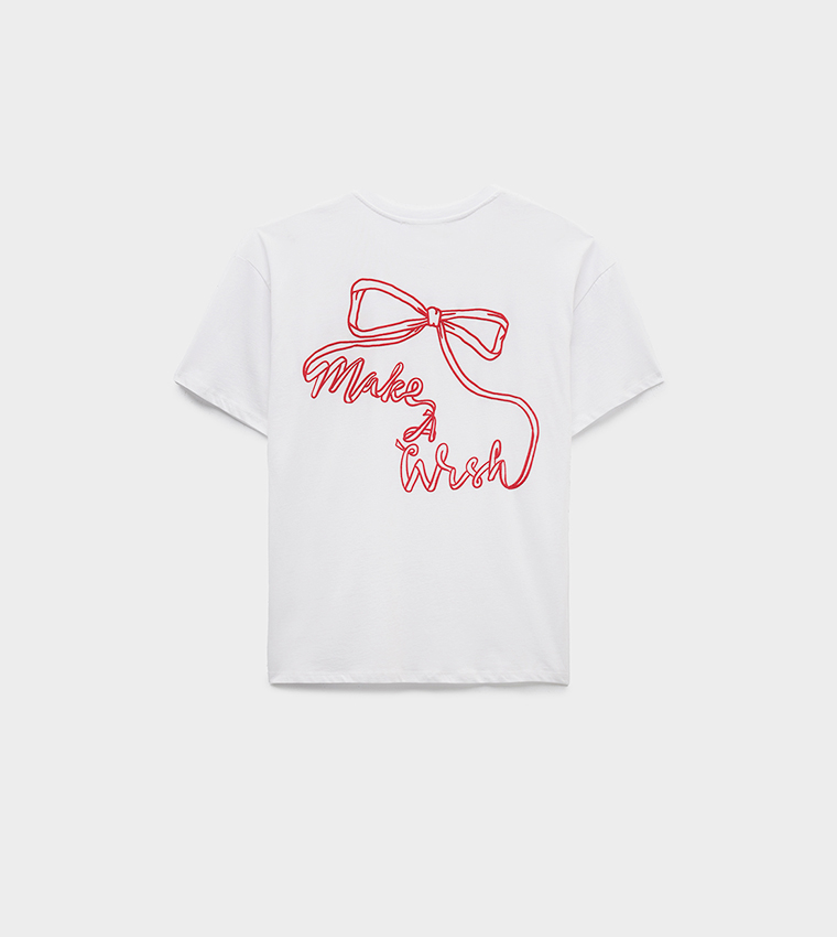 T-Shirt Donna Koton A Maniche Corte In Cotone Con Stampa - Colore Bianco Sporco, Taglia XS, Lavabile In Lavatrice - 2