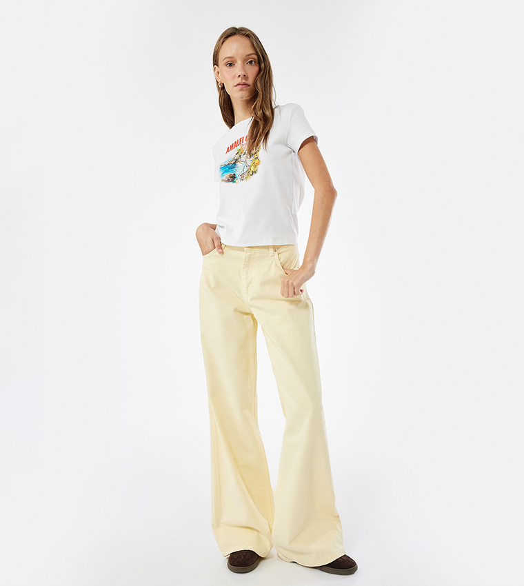 Koton  Short Sleeve T-Shirts - Beige Short Sleeve T-Shirts