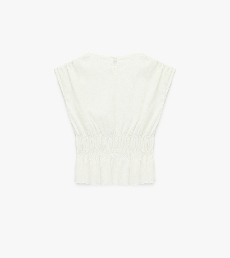 كوتون  توبات كاجوال  - عاجي  Casual Tops