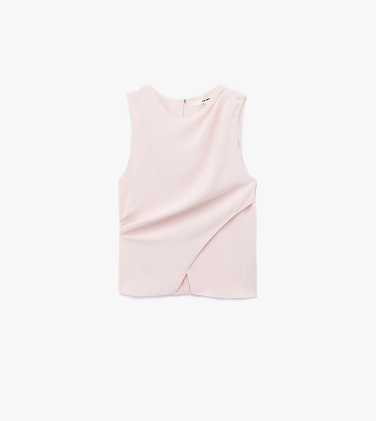 Solid Slit Detail Sleeveless Top