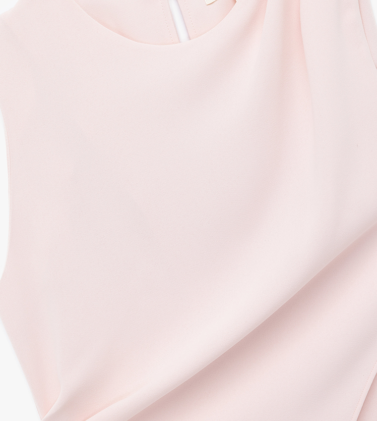 Solid Slit Detail Sleeveless Top