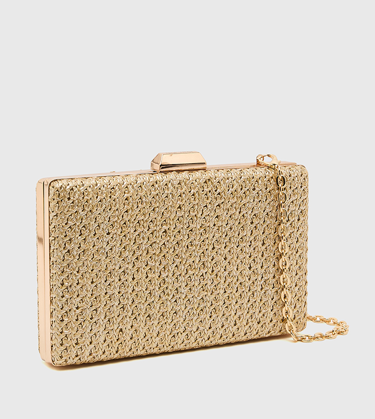 Braided Clasp Closure Box Clutch