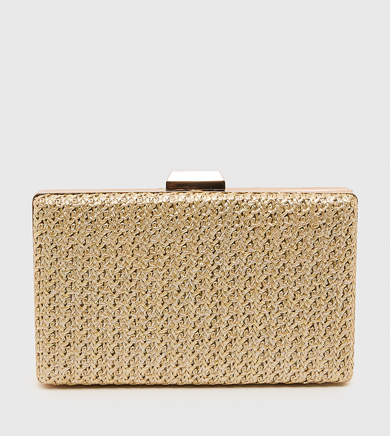 Braided Clasp Closure Box Clutch