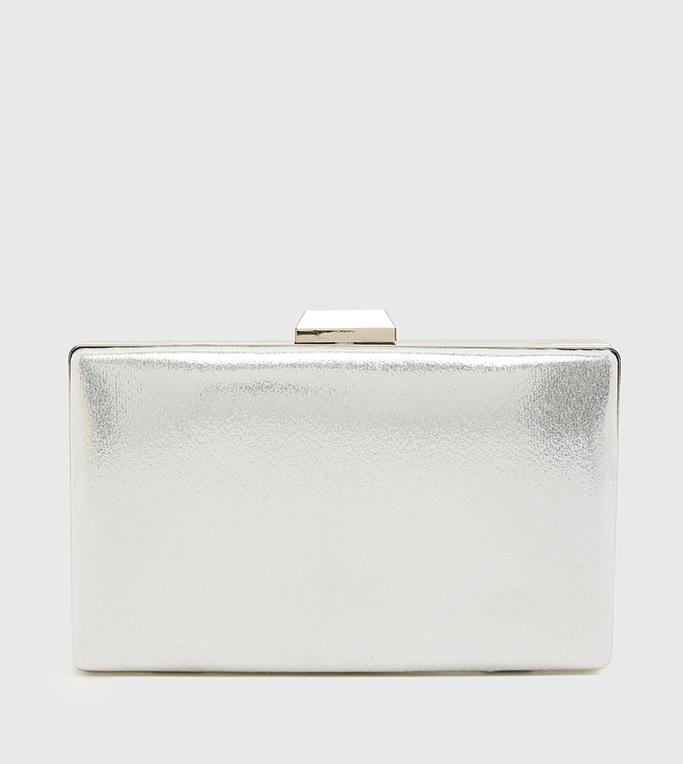 Embellished Clasp Closure Box Clutch