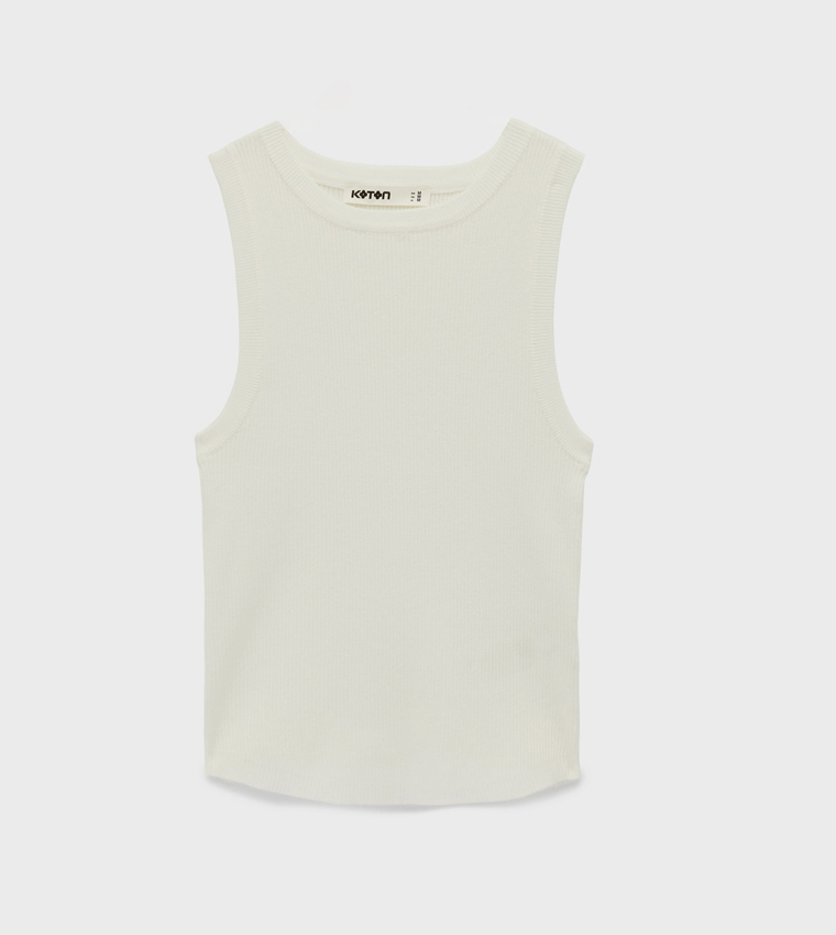 Knitted Crew Neck Tank Top