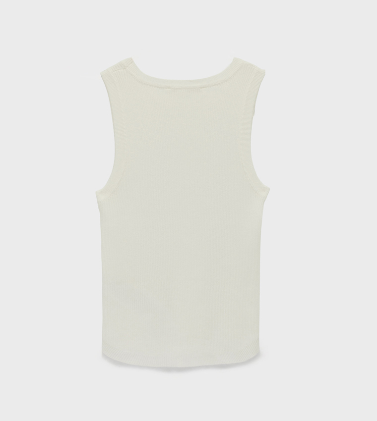Knitted Crew Neck Tank Top