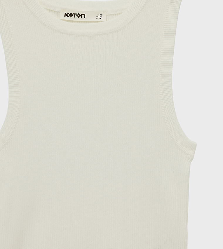 Knitted Crew Neck Tank Top