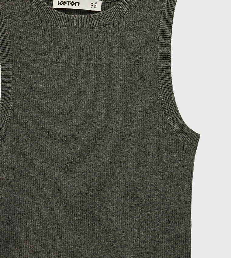 Koton  Sleeveless Tops - Grey Sleeveless Tops