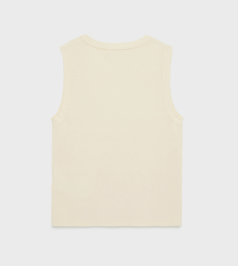 كوتون  توبات بلا أكمام  - بيج Sleeveless Tops