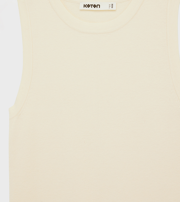 كوتون  توبات بلا أكمام  - بيج Sleeveless Tops