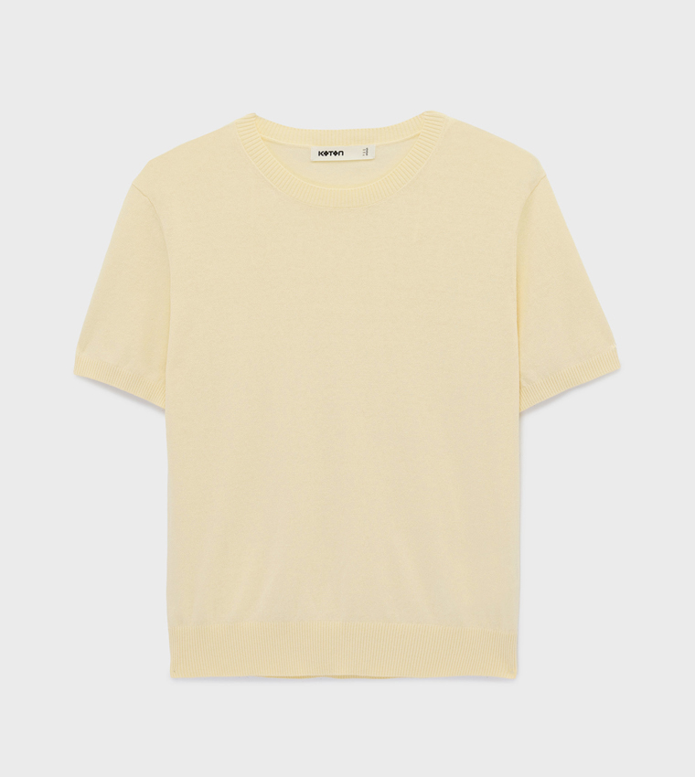 كوتون  سترات بياقة دائرية - أصفر Round Neck Sweaters