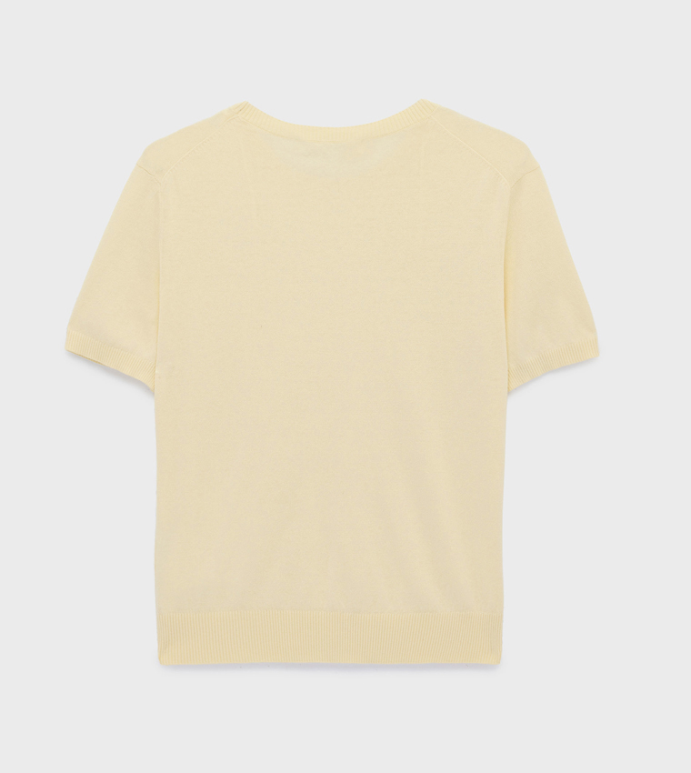 كوتون  سترات بياقة دائرية - أصفر Round Neck Sweaters