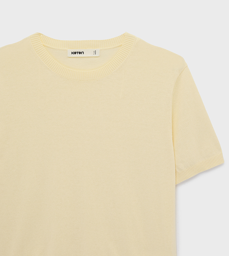 كوتون  سترات بياقة دائرية - أصفر Round Neck Sweaters