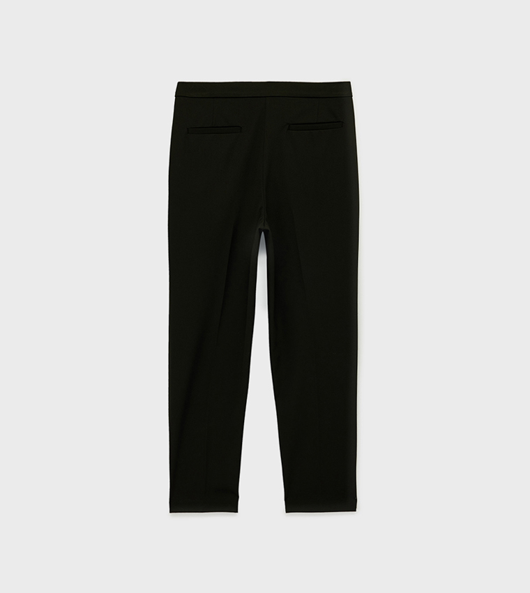 Solid Cigarette Fit Pants