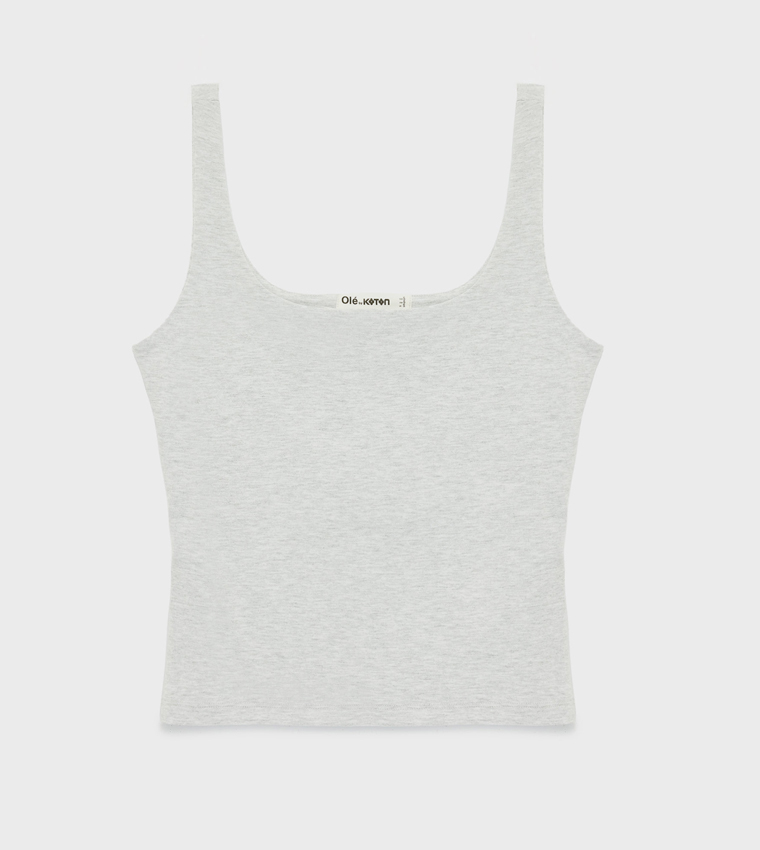 Koton  Sleeveless Tops - Grey Sleeveless Tops
