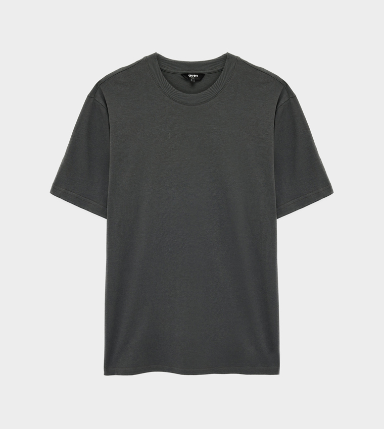 Solid Crew Neck Short Sleeves T-Shirt