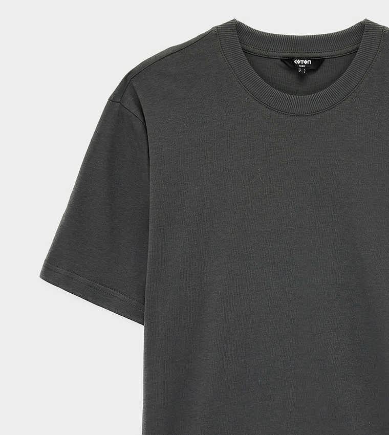 Solid Crew Neck Short Sleeves T-Shirt