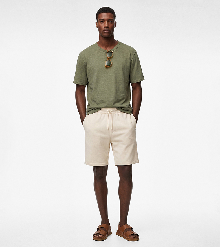 Solid Drawstring Shorts