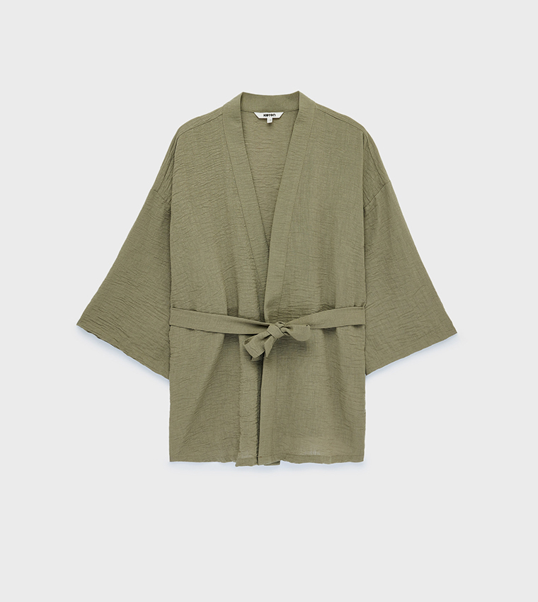 Solid Tie-Up Belt Kimono