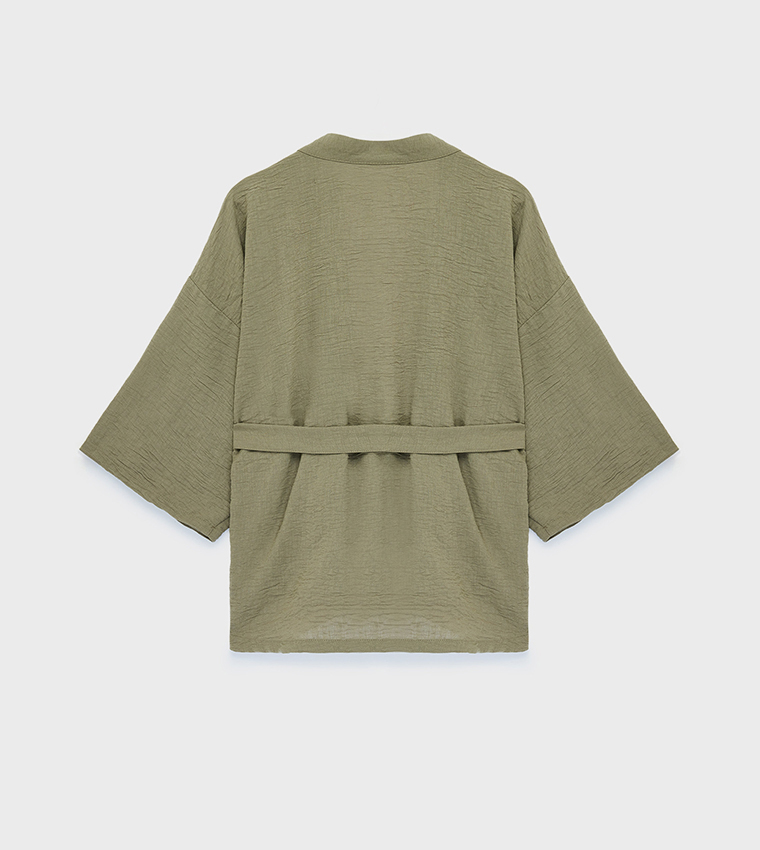 Solid Tie-Up Belt Kimono