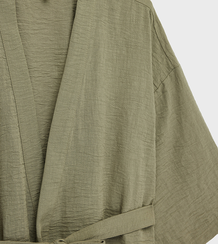 Solid Tie-Up Belt Kimono