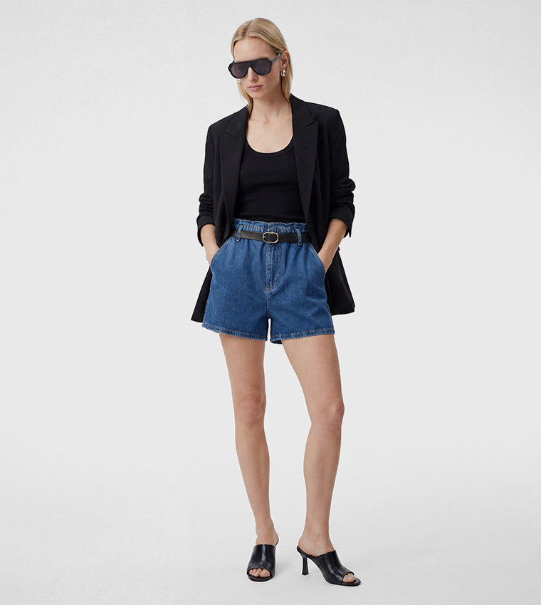 Washed Denim Shorts