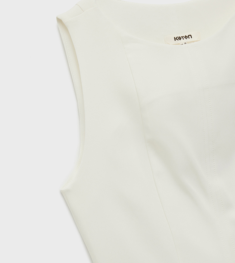 كوتون  توبات بلا أكمام  - بيج Sleeveless Tops