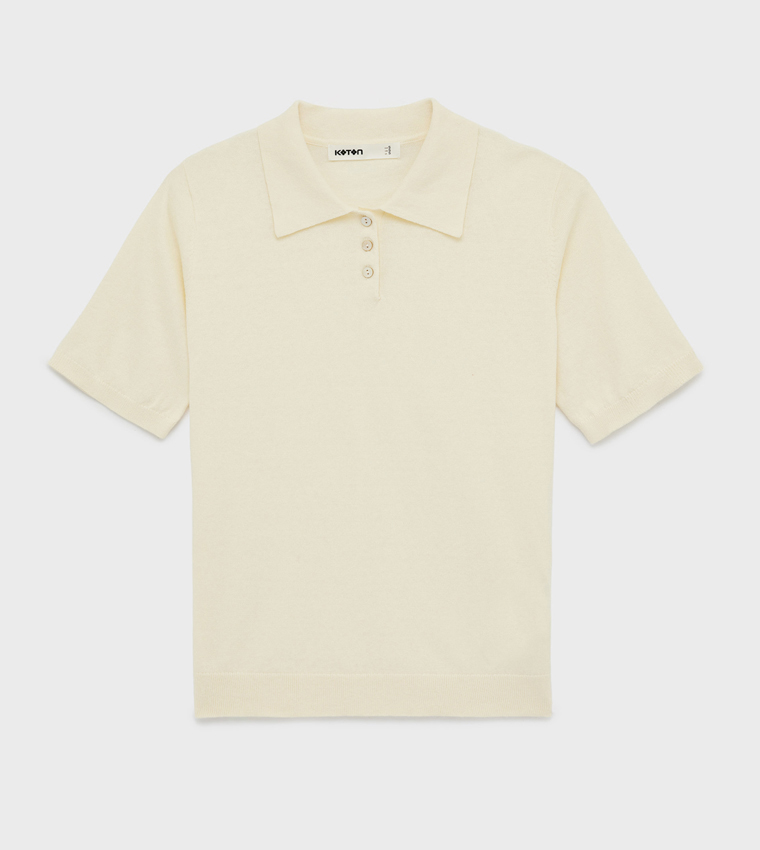 كوتون  سترات بياقة V  - أصفر V-neck Sweaters