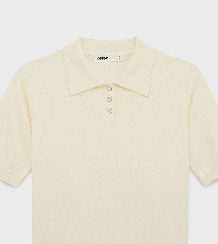 كوتون  سترات بياقة V  - أصفر V-neck Sweaters